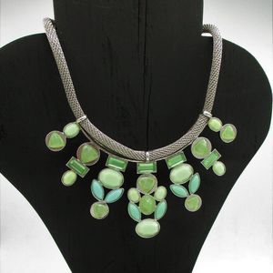 𝅺metaphor green multi faux stone choker/necklace